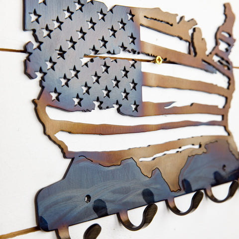 Flag Metal Keychain Holder