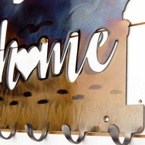 Oregon Home Metal Keychain Holder