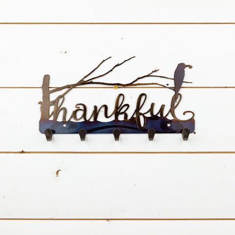 Thankful Metal Keychain Holder