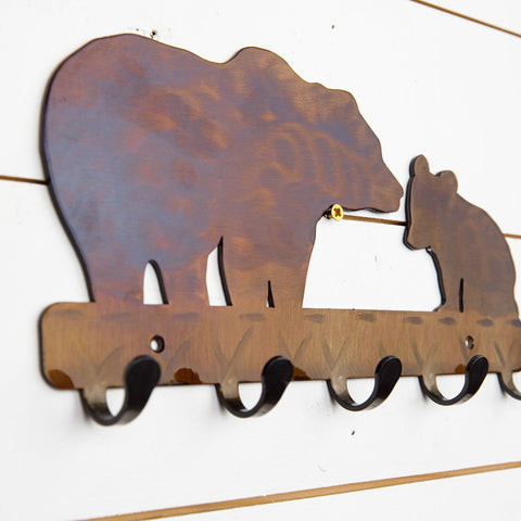 Bear and Cub Metal Keychain Holder