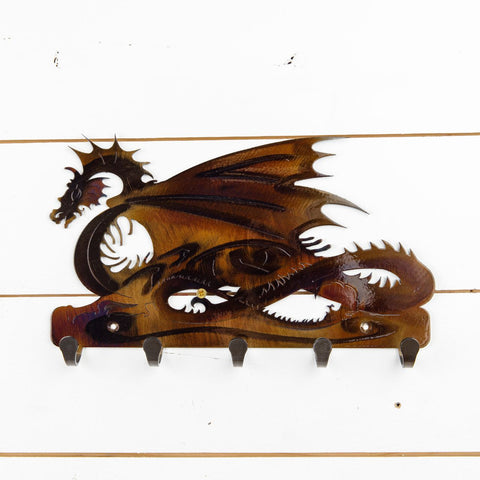 Dragon Metal Wall Art with 5 Hooks