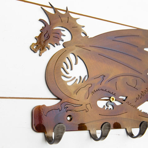 Dragon Metal Wall Art with 5 Hooks