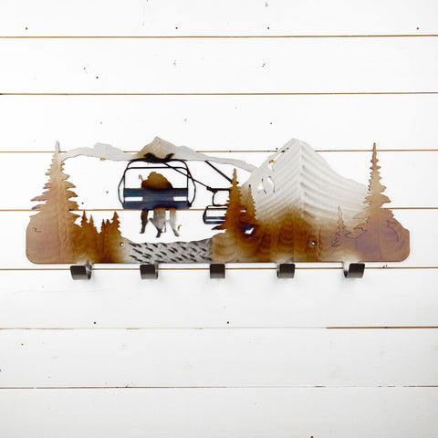 Ski Lift Metal Coat Rack