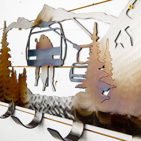 Ski Lift Metal Coat Rack