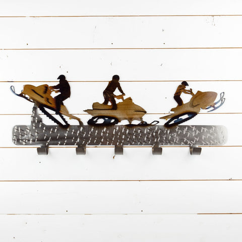 Snowmobile Metal Coat Rack