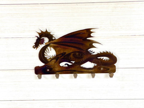 Dragon Metal Wall Art with 5 Hooks