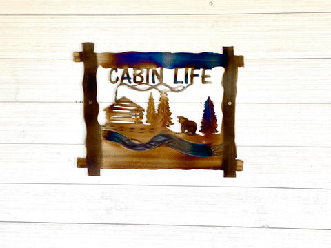 Cabin Life Metal Wall Art