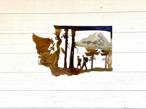 Washington Hikers Metal Wall Art