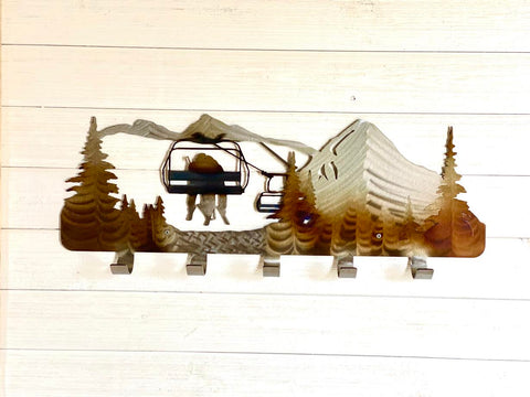 Ski Lift Metal Coat Rack