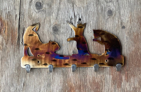 Cats Metal Keychain Holder