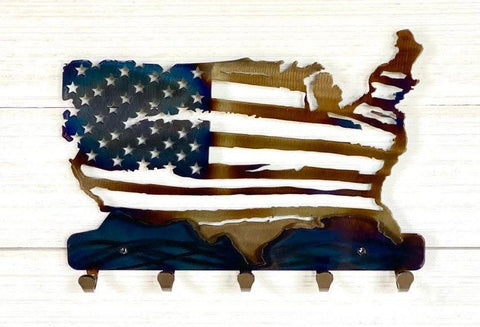 Flag Metal Keychain Holder