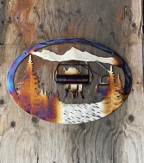 Ski Lift Metal Wall Art