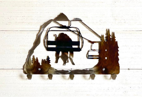 Ski Lift Metal Keychain Holder