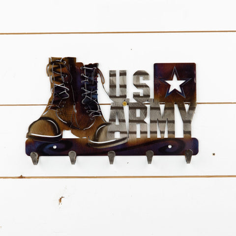 US Army Boot Keychain holder metal artwork from Iron Mountain Studios