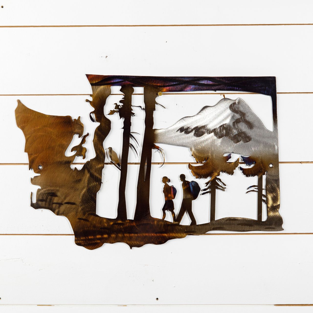 Washington State with Hikers etched within.