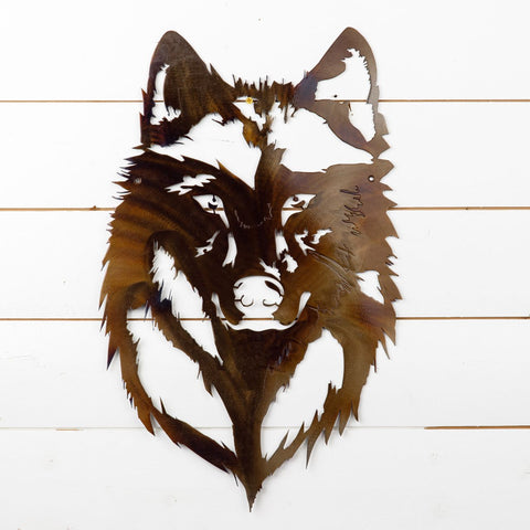 Metal Wall Art of a Wolf