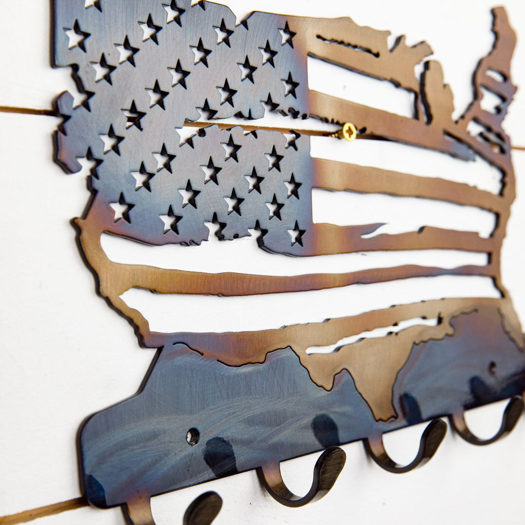 Flag Metal Keychain Holder