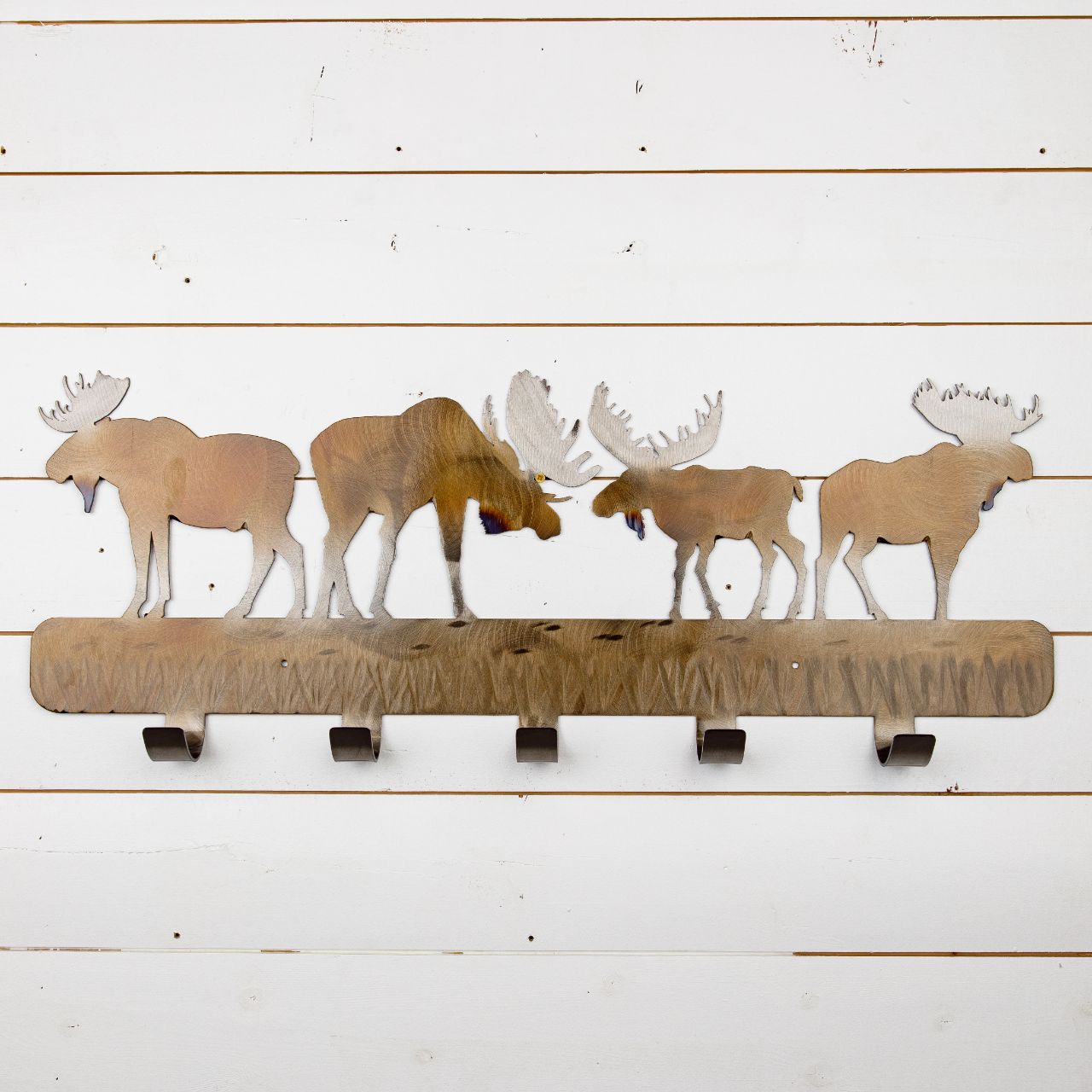 Moose Metal Wall Art Coat Rack | Iron Mountain Studios