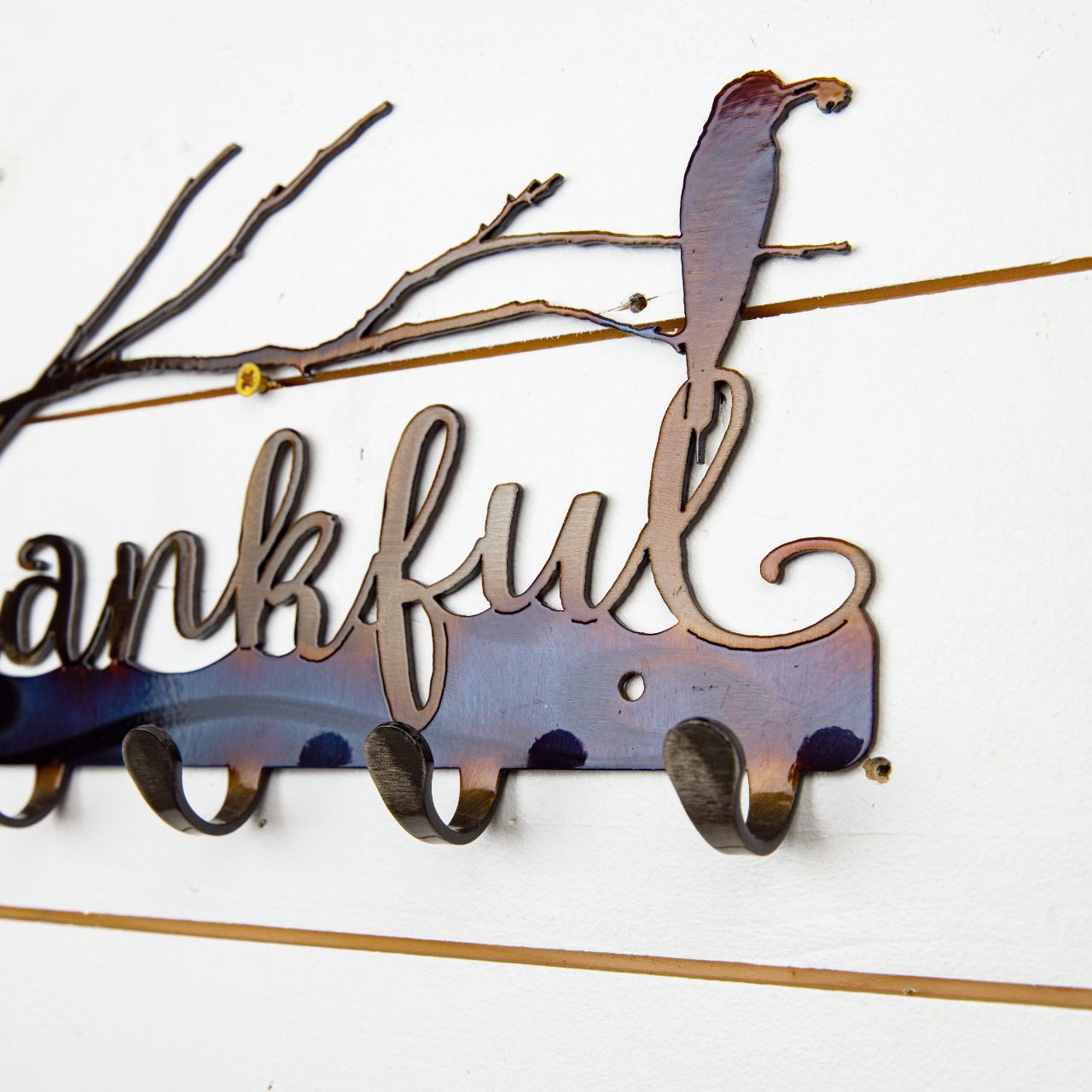 Thankful Metal Keychain Holder