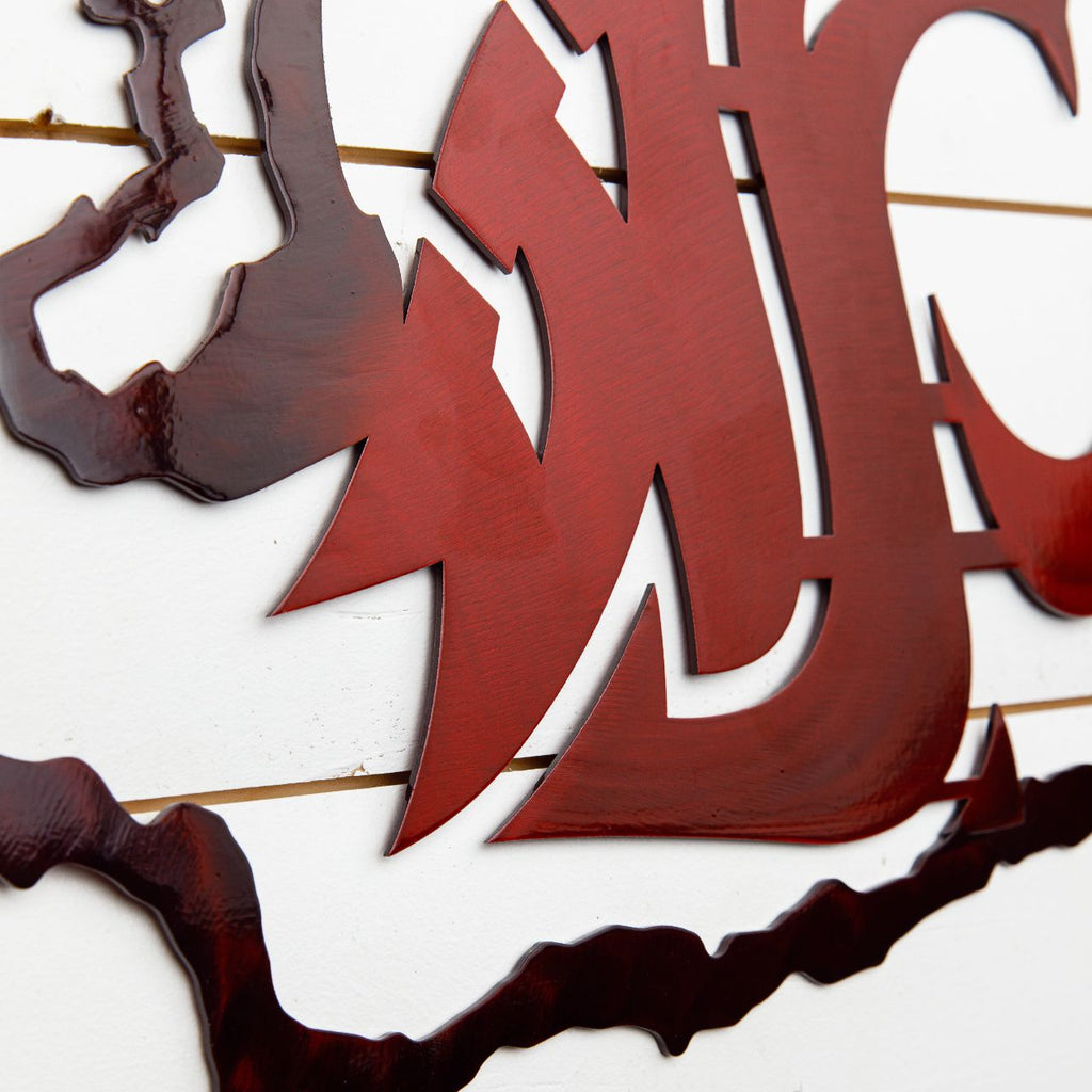 Washington State Red Metal Wall Art