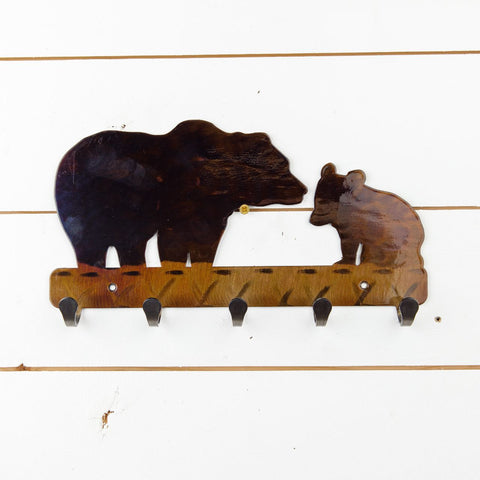 Bear and Cub Metal Keychain Holder