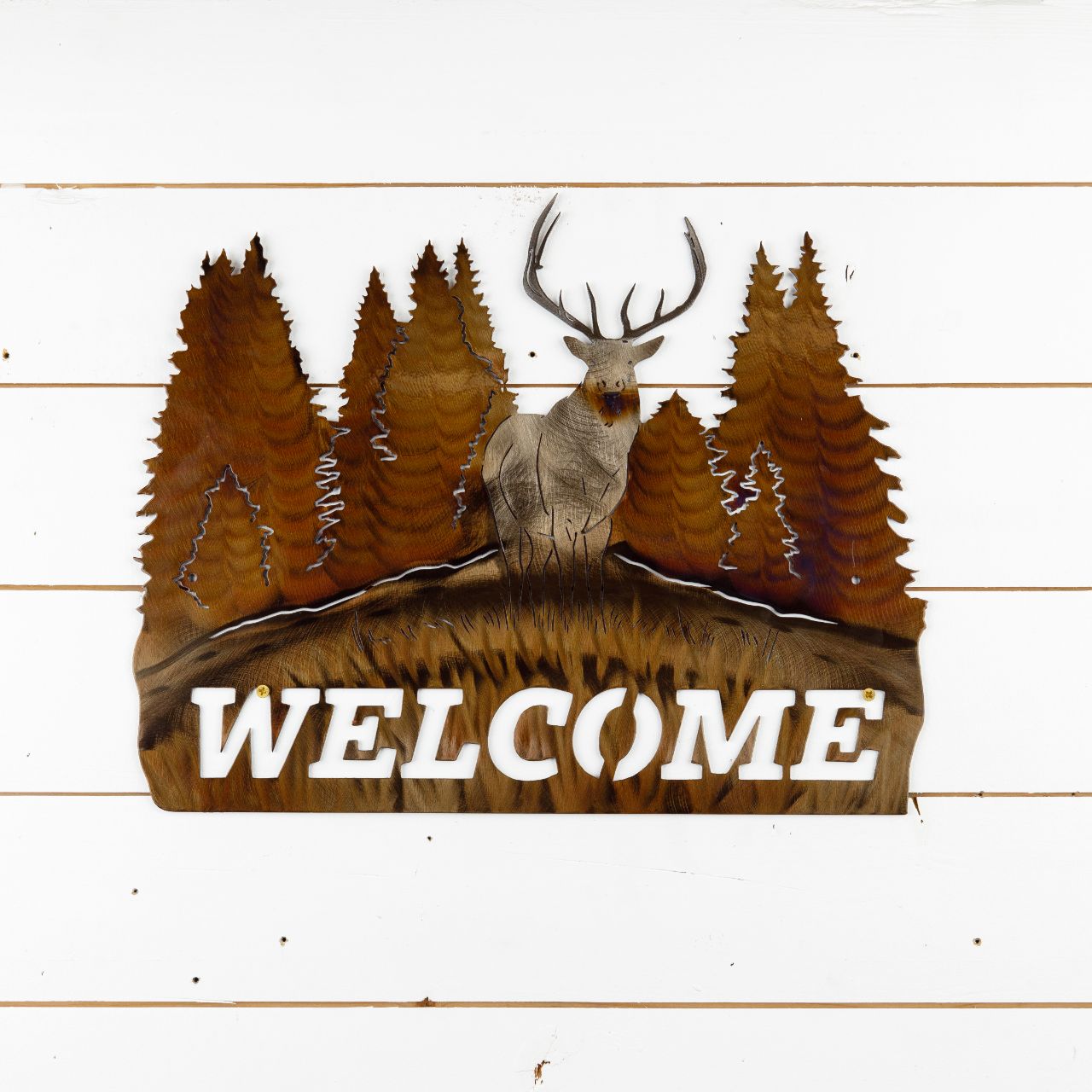 Elk Metal Welcome Sign