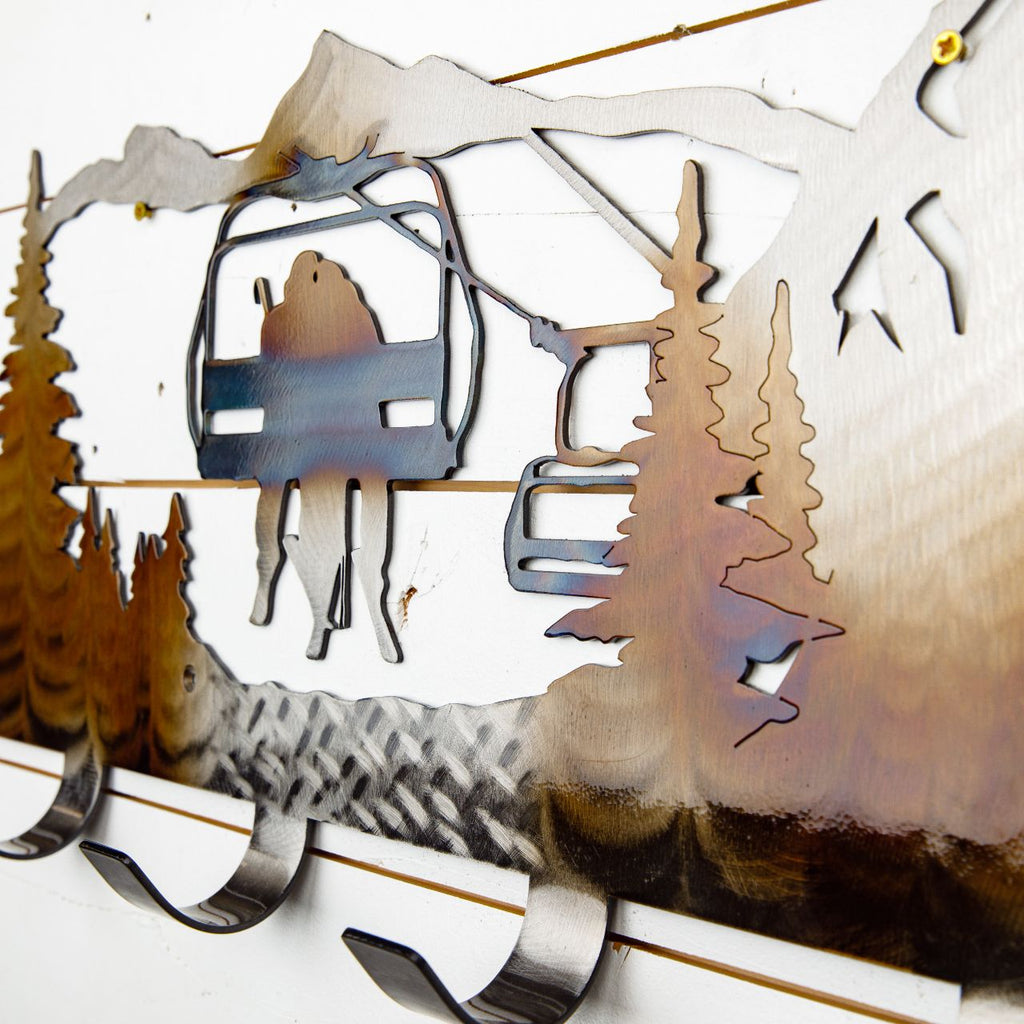 Ski Lift Metal Coat Rack