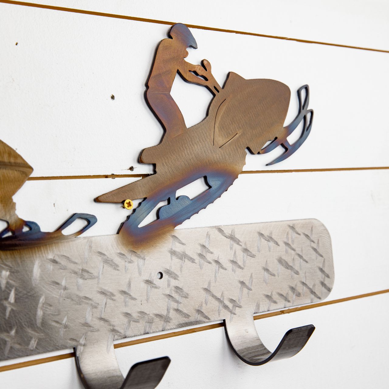 Snowmobile Metal Coat Rack