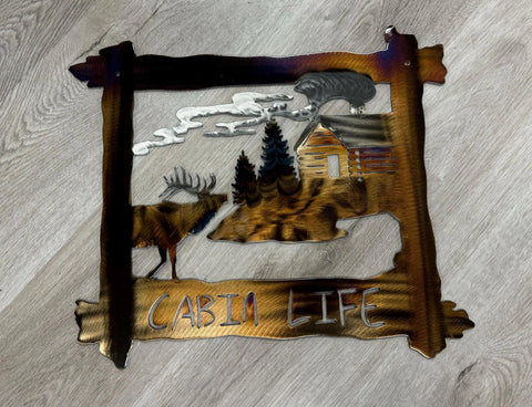 Cabin Life Metal Wall Art