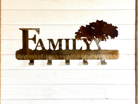 Family Tree Metal Coat Rack