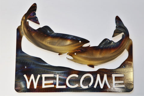 Fish Metal Welcome Sign