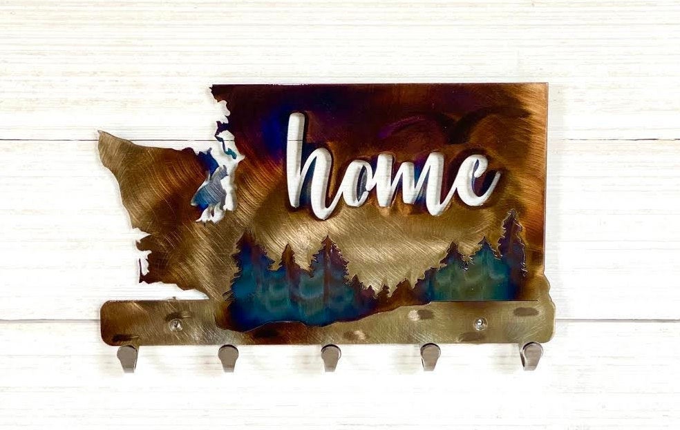 Washington Home Metal Keychain Holder